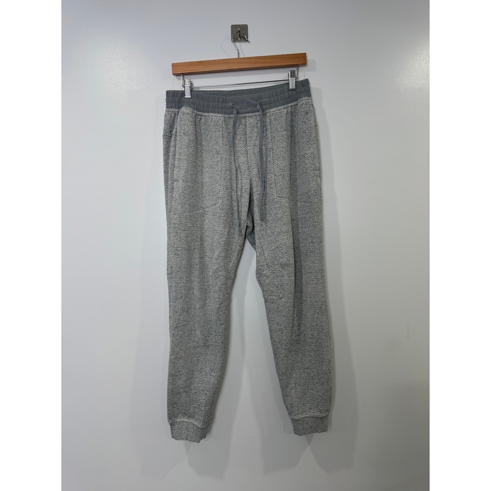 Lululemon Men At Ease Grey Textured Knit Jogger Pants Large